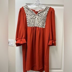 Orange Leopard Dress